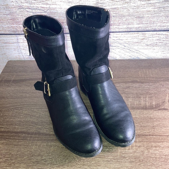 Womens Charles by Charles David 6.5 Black Leather & Suede mid calf Boots - Picture 4 of 13